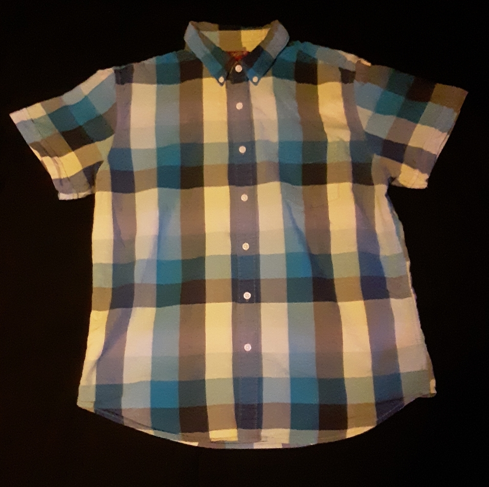 Blue plaid shirt